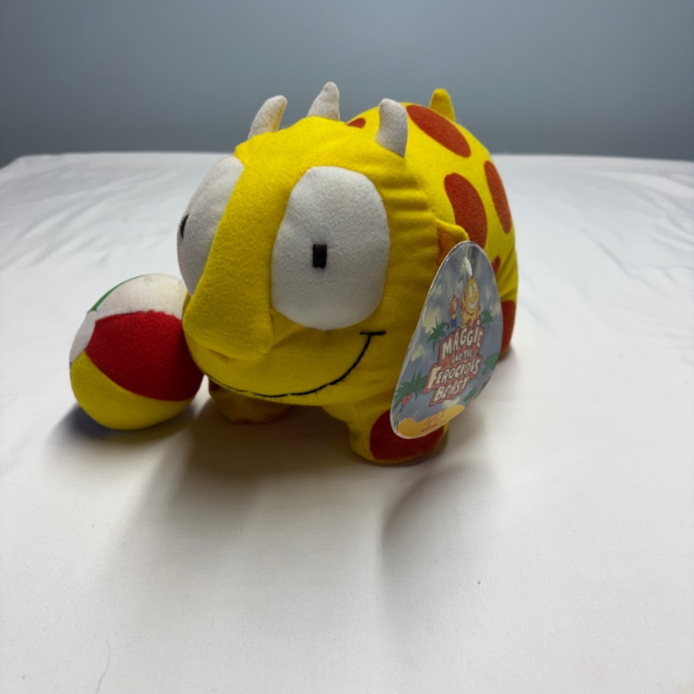 Applause Maggie and the Ferocious Beast Plush with Beach Ball NWT 2000s Toy VTG